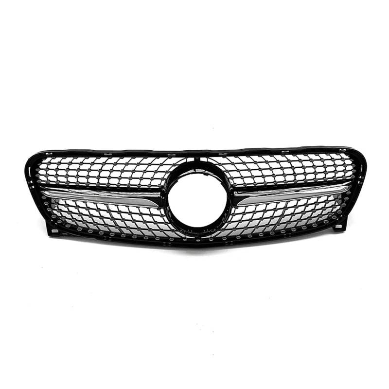 Auto Kühlergrill Für Benz Für GLA Klasse X156 2014-2016 GLA250 GLA200 Silber/Schwarz Obere Stoßstange Haube Mesh Grill Front Grille Front Kühlergrill(Schwarz) von Barhbt