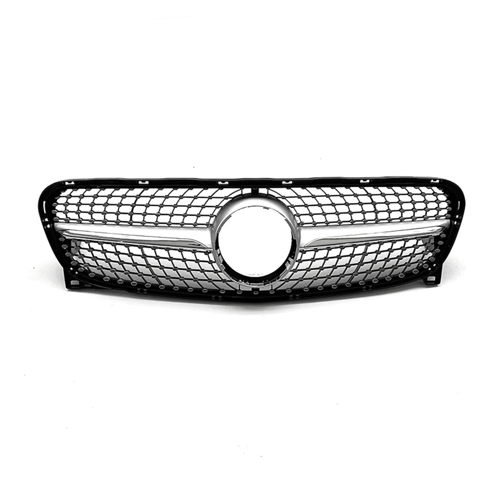 Auto Kühlergrill Für Benz Für GLA Klasse X156 2014-2016 GLA250 GLA200 Silber/Schwarz Obere Stoßstange Haube Mesh Grill Front Grille Front Kühlergrill(Silber) von Barhbt