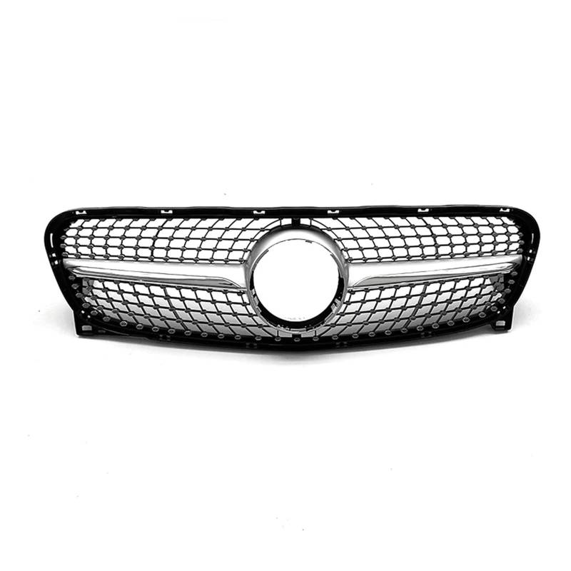 Auto Kühlergrill Für Benz Für GLA Klasse X156 2014-2016 GLA250 GLA200 Silber/Schwarz Obere Stoßstange Haube Mesh Grill Front Grille Front Kühlergrill(Silber) von Barhbt