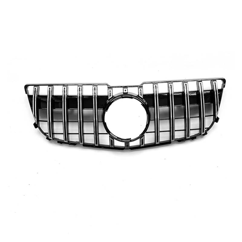 Auto Kühlergrill Für Benz Für GLK-Klasse X204 GLK250 GLK300 GLK350 4-Türer 2013-2015 GT Style Obere Stoßstangenhaube Mesh Grid Frontgrill Grill Front Kühlergrill(Silber) von Barhbt