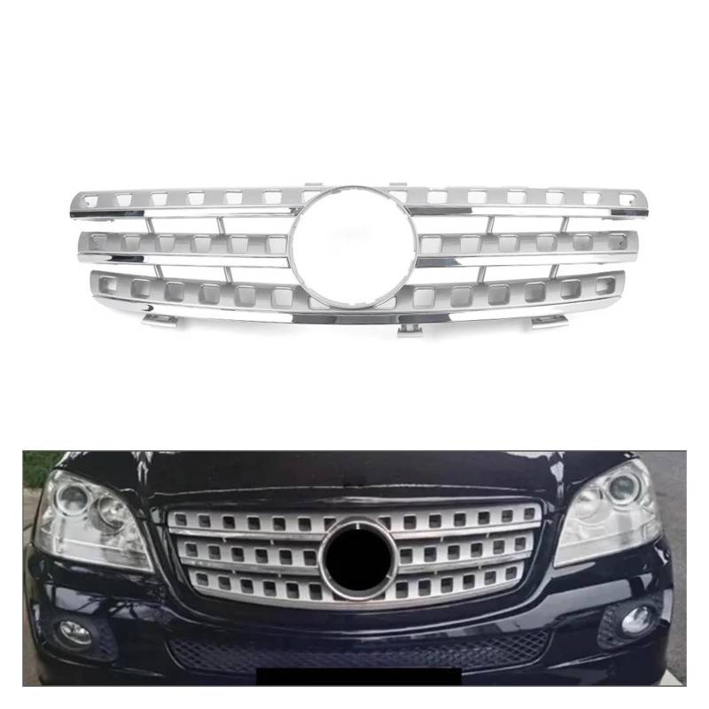 Auto Kühlergrill Für Benz Für ML Klasse W164 ML320 ML350 ML550 2005 2006 2007 2008 Auto Vorderen Stoßfänger Kühler Haube Grill Silber Racing Grille Front Kühlergrill von Barhbt