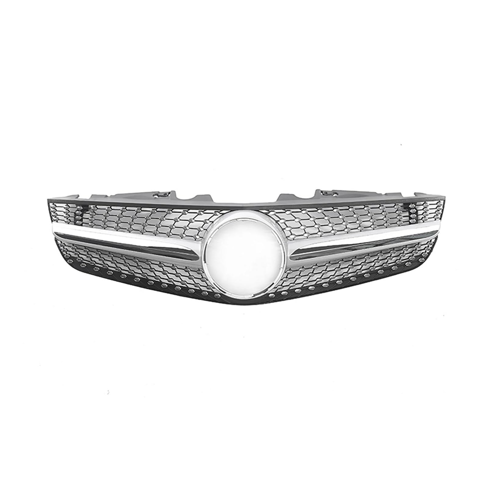 Auto Kühlergrill Für Benz Für R230 SL-Klasse 2009-2012 SL500 SL550 SL600 Frontgrill Grill Schwarz/Silber Oberen Stoßstange Haube Mesh Front Kühlergrill(Silber) von Barhbt