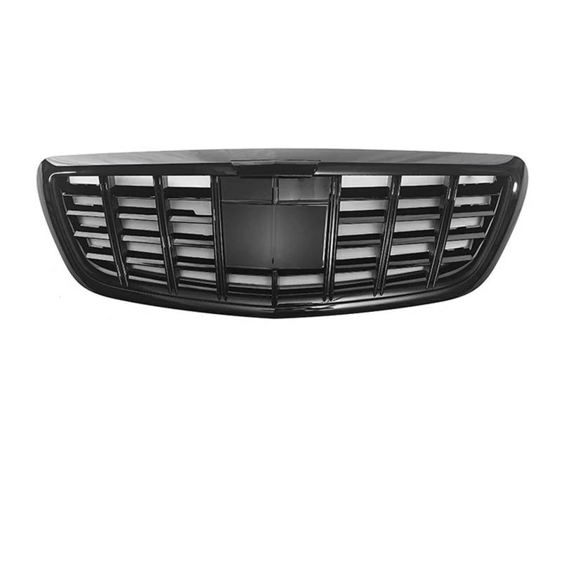 Auto Kühlergrill Für Benz Für S W222 S500 2013-2020 W/Acc Für AMG Stil Stoßstange Grill Auto Zubehör Chrom Silber GTR Stil Racing Gitter Front Kühlergrill(GTR-Glossy Black) von Barhbt