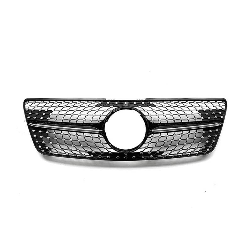 Auto Kühlergrill Für Benz Für W164 ML Klasse 2009-2012 ML320 ML350 ML500 Schwarz/Silber Obere Stoßstange Haube Mesh Grid Racing Grill Front Kühlergrill Front Kühlergrill(Schwarz) von Barhbt