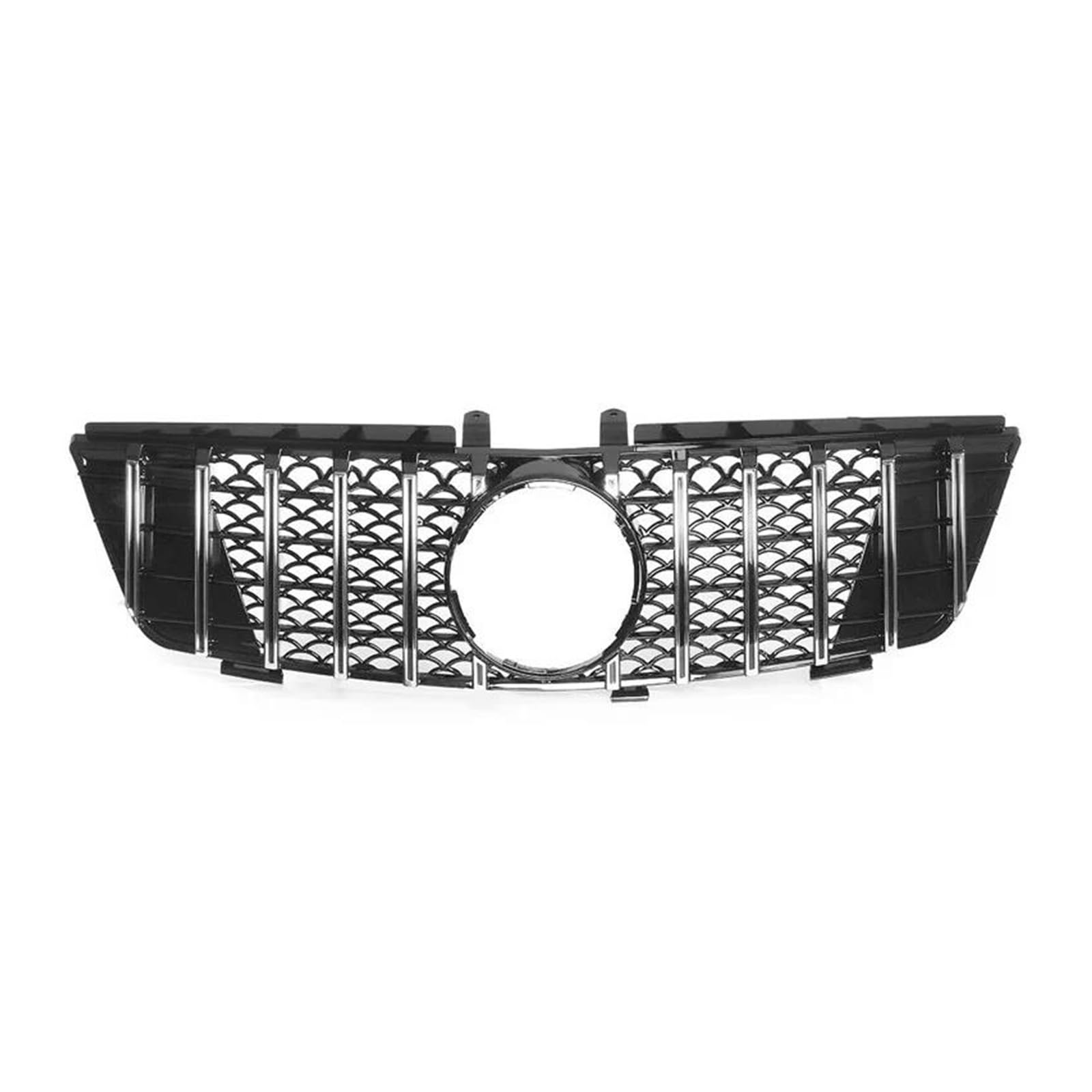 Auto Kühlergrill Für Benz Für W164 ML Klasse Glänzend Schwarz Racing Grill ML350 320 400 500 2005 06 07 08 09 10 11 2012 Front Stoßstange Grille Netz Front Kühlergrill(05-08 B Sliver) von Barhbt