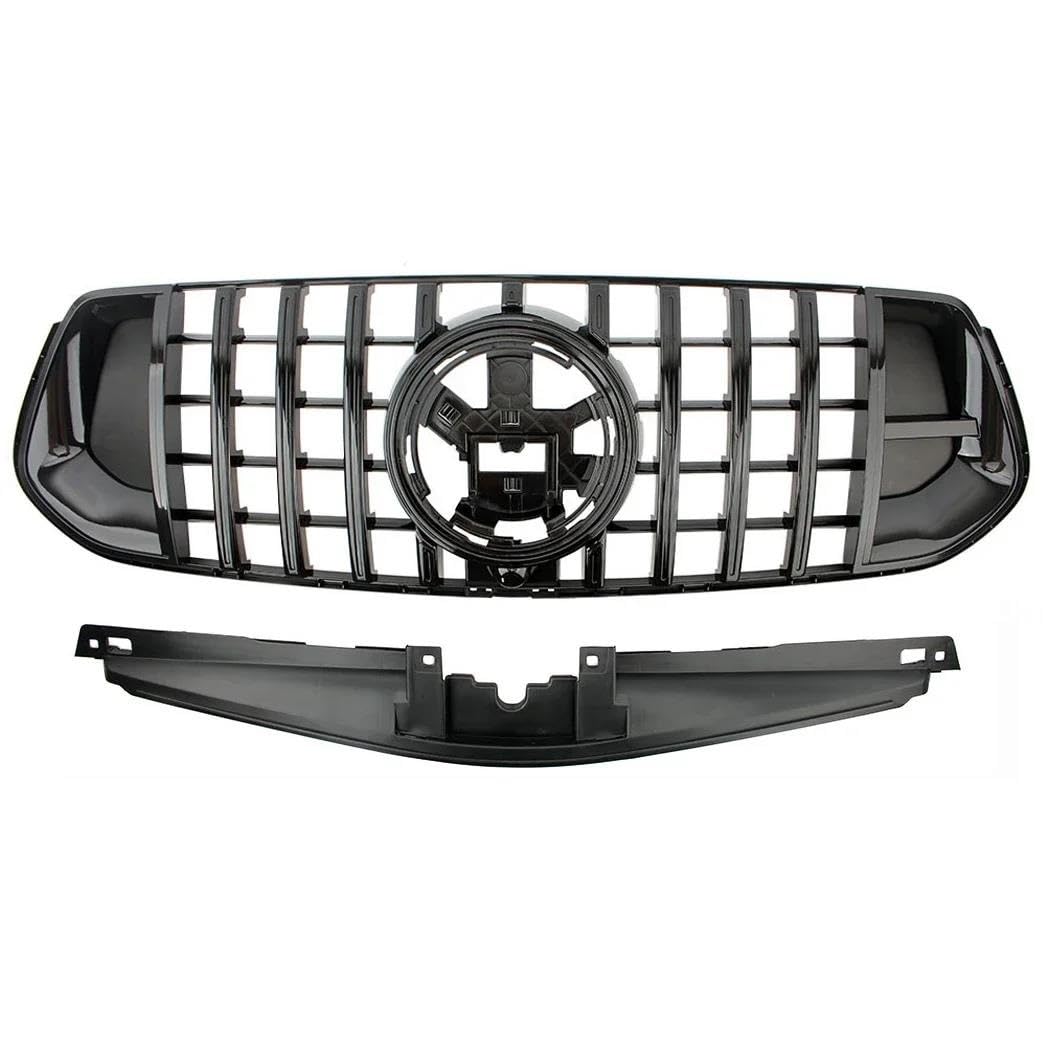 Auto Kühlergrill Für Benz Für W167 V167 GLE300 GLE350 GLE400 GLE450d 2023 2024 + Auto Vorne Racing Facelift Stoßstange Grille Obere Kühler Abdeckung Front Kühlergrill(Black Frame) von Barhbt