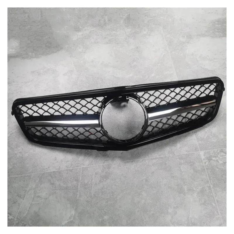 Auto Kühlergrill Für Benz Für W204 Front Air Intake Grille C-Klasse C250 C230 C300 C350 2007-2014 Glanz Schwarz Front Grille Bodykits Tuning Front Kühlergrill(Gloss Black Sliver) von Barhbt