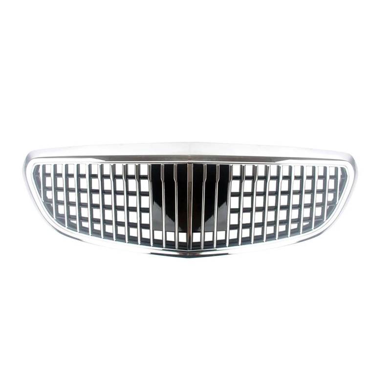 Auto Kühlergrill Für Benz Für W205 C-Klasse C250 C300 C400 2014-2021 Frontgrill Stehendes Emblem Stoßstangengrill Exklusiv/Eleganz Für Maybach-Stil Front Kühlergrill(Silber) von Barhbt