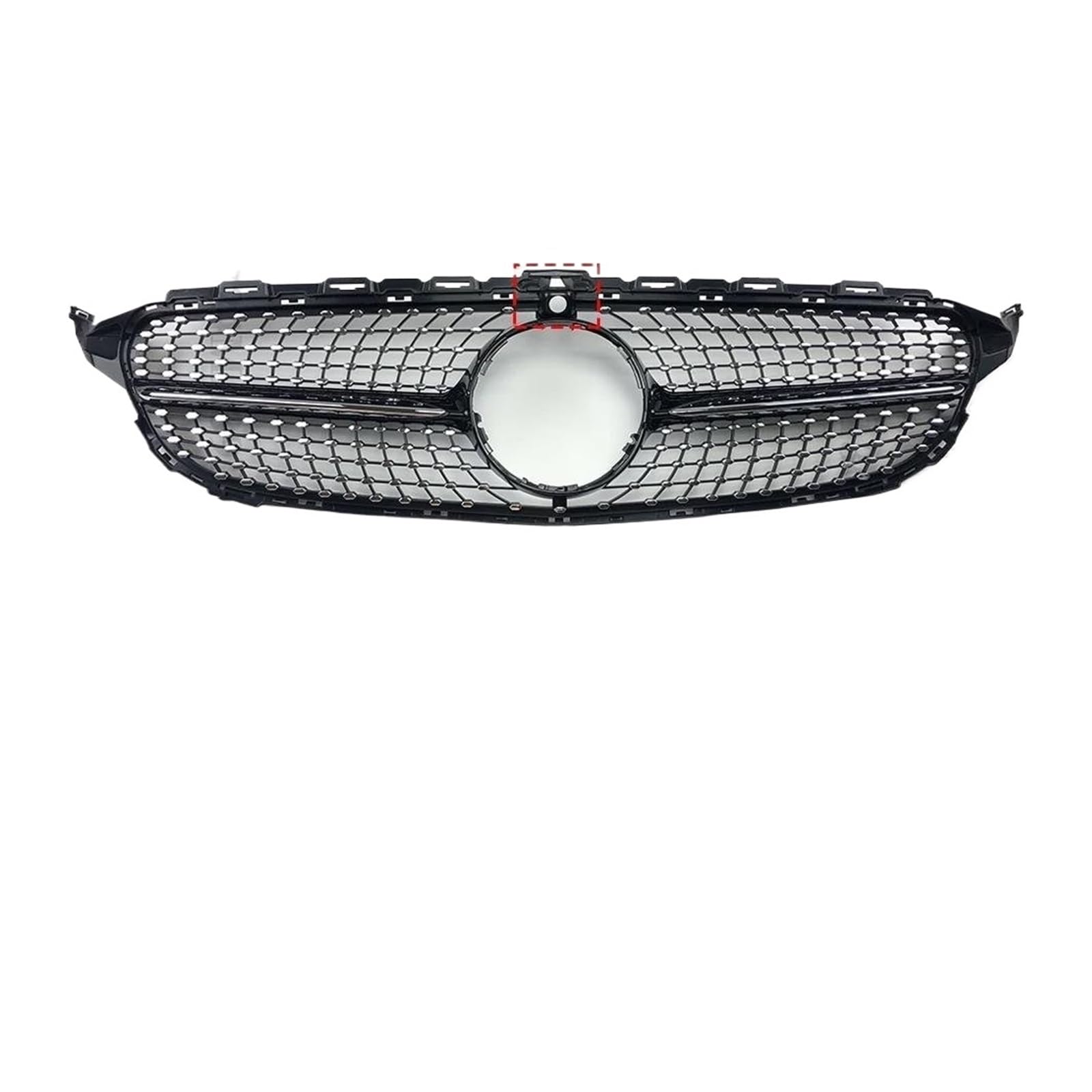 Auto Kühlergrill Für Benz Für W205 Grill C205 S205 C 2014-2021 C200 C260 C180 C250 C300 Coupe ForAMG Tuning GT Diamant Front Stoßstange Grille Front Kühlergrill(14-18 Diamond Black with Cam) von Barhbt