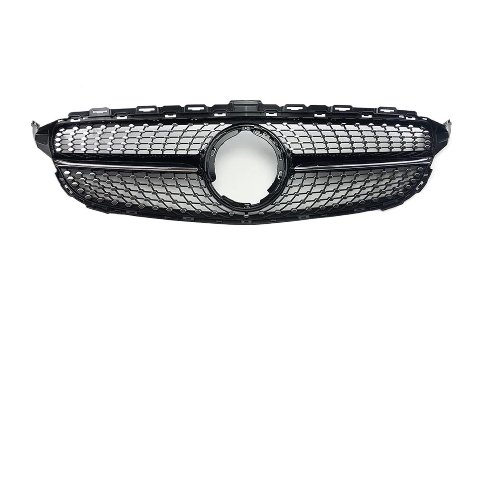 Auto Kühlergrill Für Benz Für W205 Grill C205 S205 C 2014-2021 C200 C260 C180 C250 C300 Coupe ForAMG Tuning GT Diamant Front Stoßstange Grille Front Kühlergrill(19-21 Diamond Glossy Black) von Barhbt