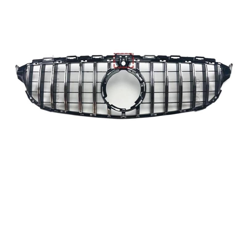 Auto Kühlergrill Für Benz Für W205 Grill C205 S205 C 2014-2021 C200 C260 C180 C250 C300 Coupe ForAMG Tuning GT Diamant Front Stoßstange Grille Front Kühlergrill(19-21 GT Silver with Cam) von Barhbt