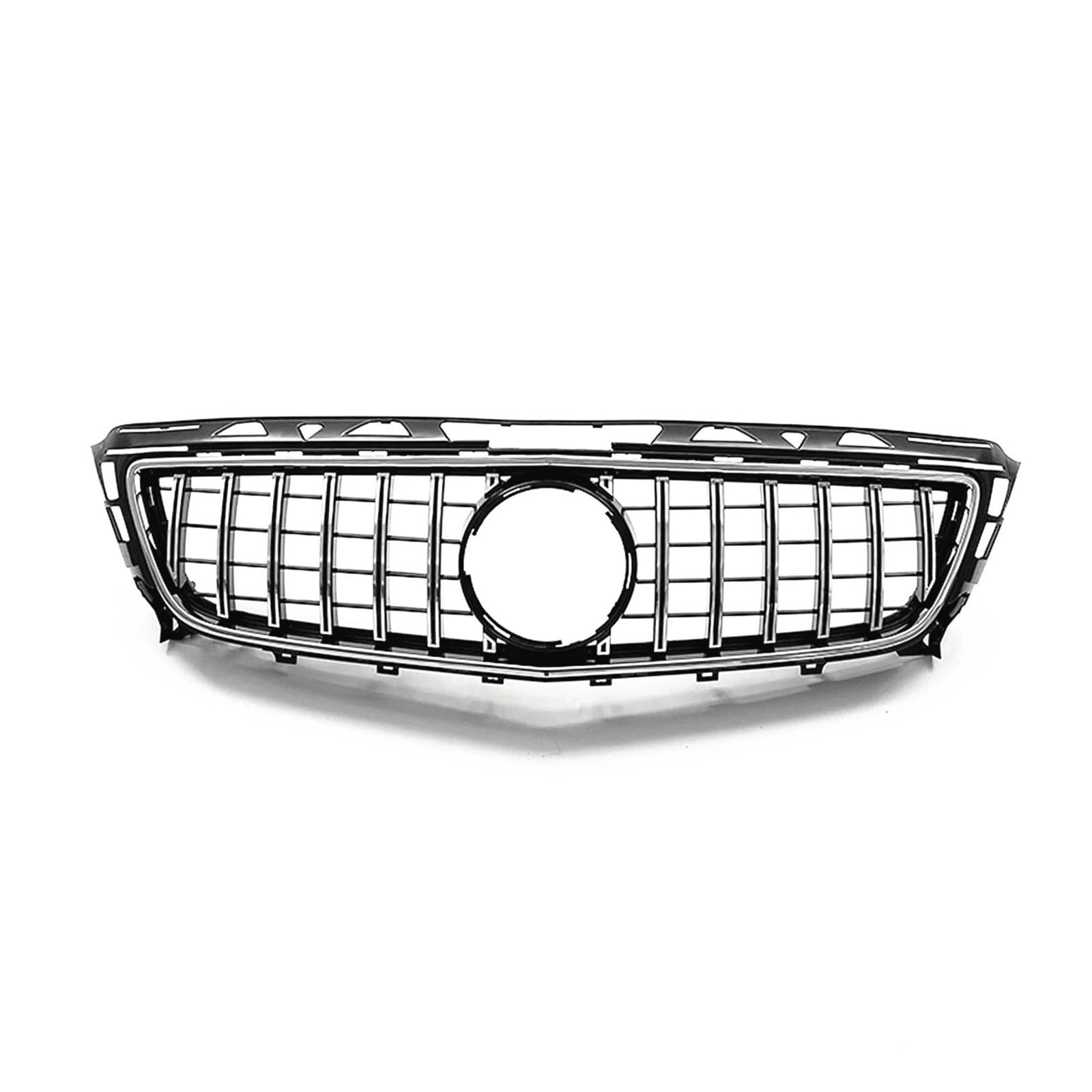 Auto Kühlergrill Für Benz Für W218 C218 X218 Für CLS-Klasse CLS350 CLS500 CLS550 2011-2014 Auto-Oberstoßstangenhaube Mesh GT Style Grill Frontgrill Front Kühlergrill(Silber) von Barhbt