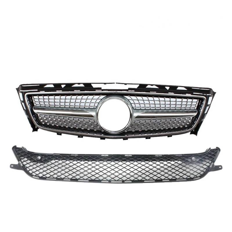 Auto Kühlergrill Für Benz Für W218 Für CLS-Klasse 2011 2012 2013 2014 Front Racing Grill Stoßstange Oberen Unteren Grille Abdeckung Front Kühlergrill(Black for cls300 One Set) von Barhbt