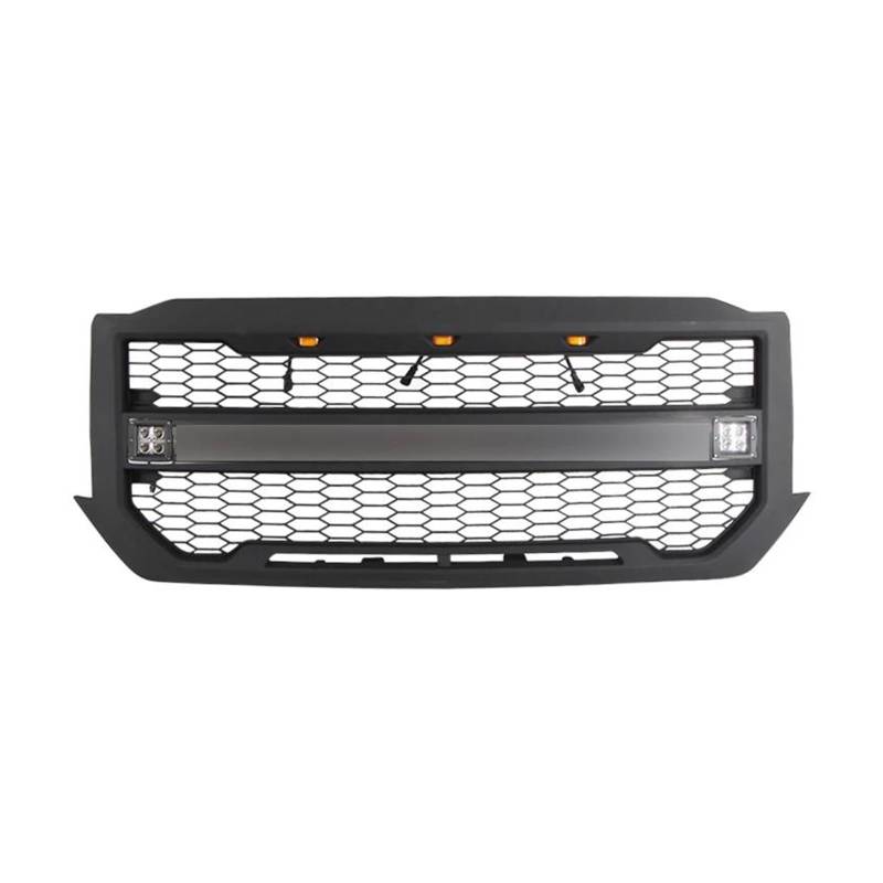 Auto Kühlergrill Für Chevrolet Für Silverado 2016 2017 2018 Grill Mit Seite Lichter Grille Front Stoßstange Modifikation Zubehör Front Kühlergrill(Add Letter and Light) von Barhbt