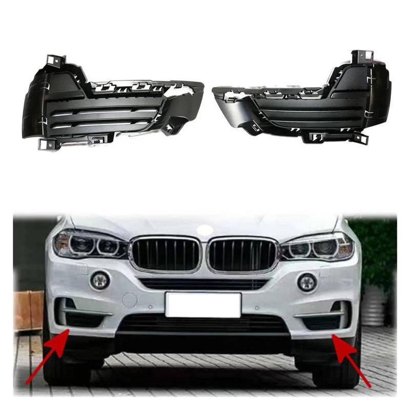 Auto Kühlergrill Für F15 Für X5 2014-2017 Strukturiertes Geschlossenes Gitter Links + Rechts 2 Stücke Schwarz Auto Vorderen Stoßstange Grille Nebel Licht Mesh Grill Front Kühlergrill von Barhbt