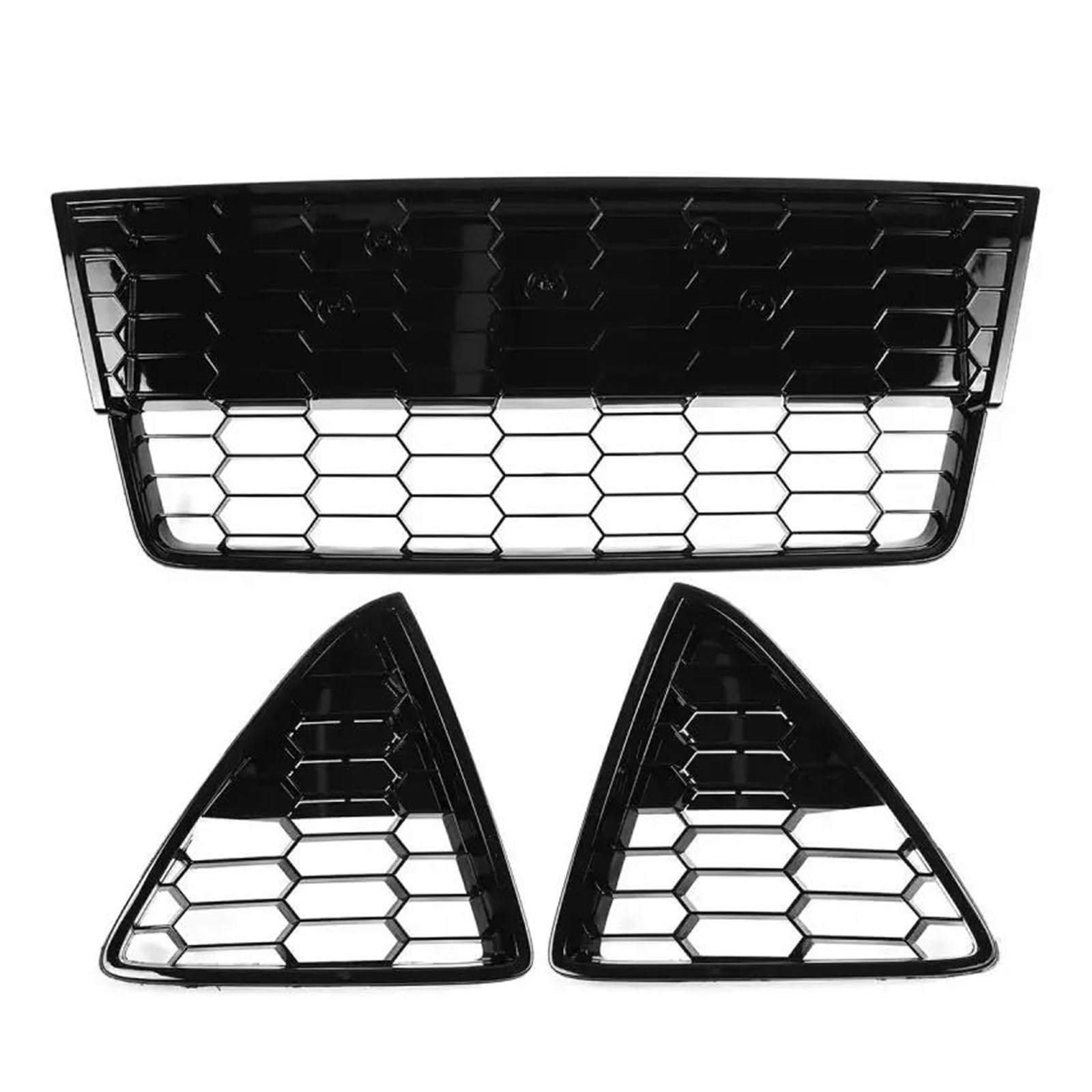 Auto Kühlergrill Für Ford Für Focus Kombi MK3 2012 2013 2014 3-teiliges Auto-Frontstoßstangen-Untergitter, Renngrill, Wabengitter, Zetec S-Stil Front Kühlergrill von Barhbt