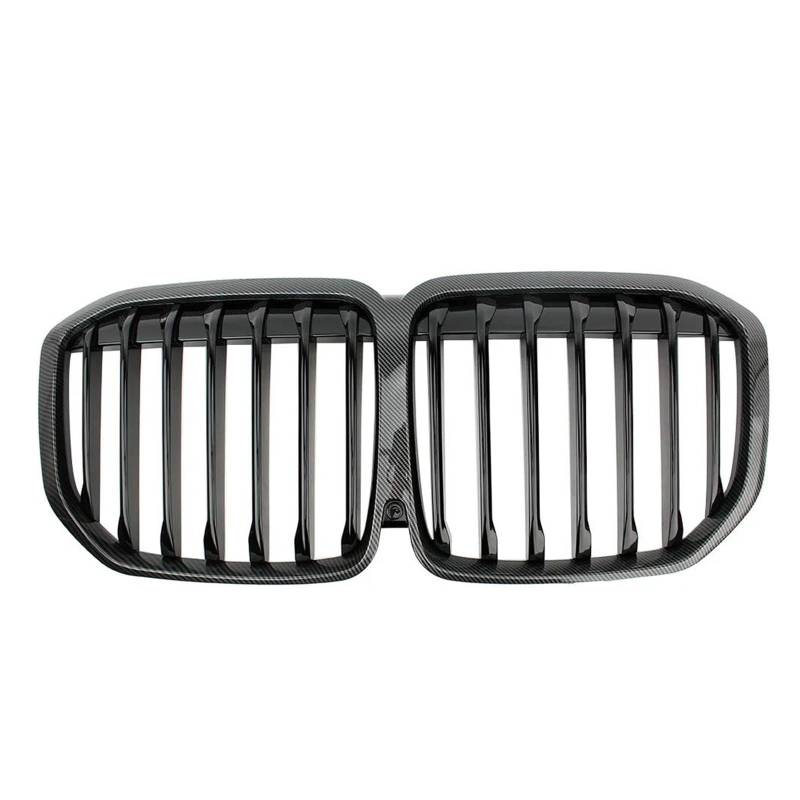 Auto Kühlergrill Für G07 Für X7 XDrive 30d 35d 40i M50i Single Line Grille 2019-2022 Vorne Mitte Grille Grills Meteor Grille Front Kühlergrill(Carbon Fiber Paint) von Barhbt