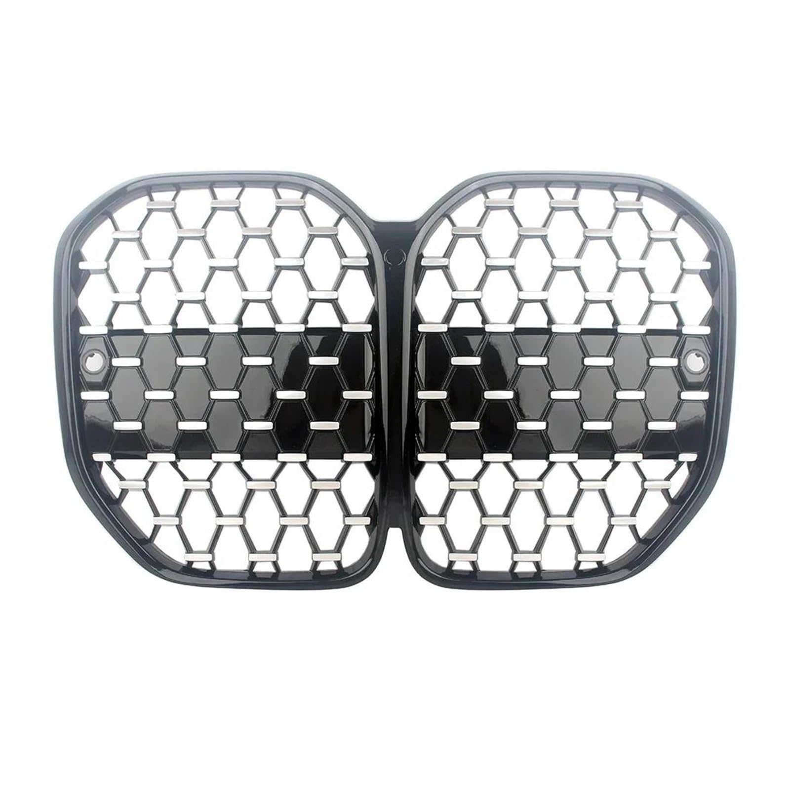 Auto Kühlergrill Für G22 4-Serie Coupe 2 Türen 420i 430i 435i M440i 2021 + AUF Vorne Mitte Grille Grills Meteor Grille Front Kühlergrill(Black Silver) von Barhbt