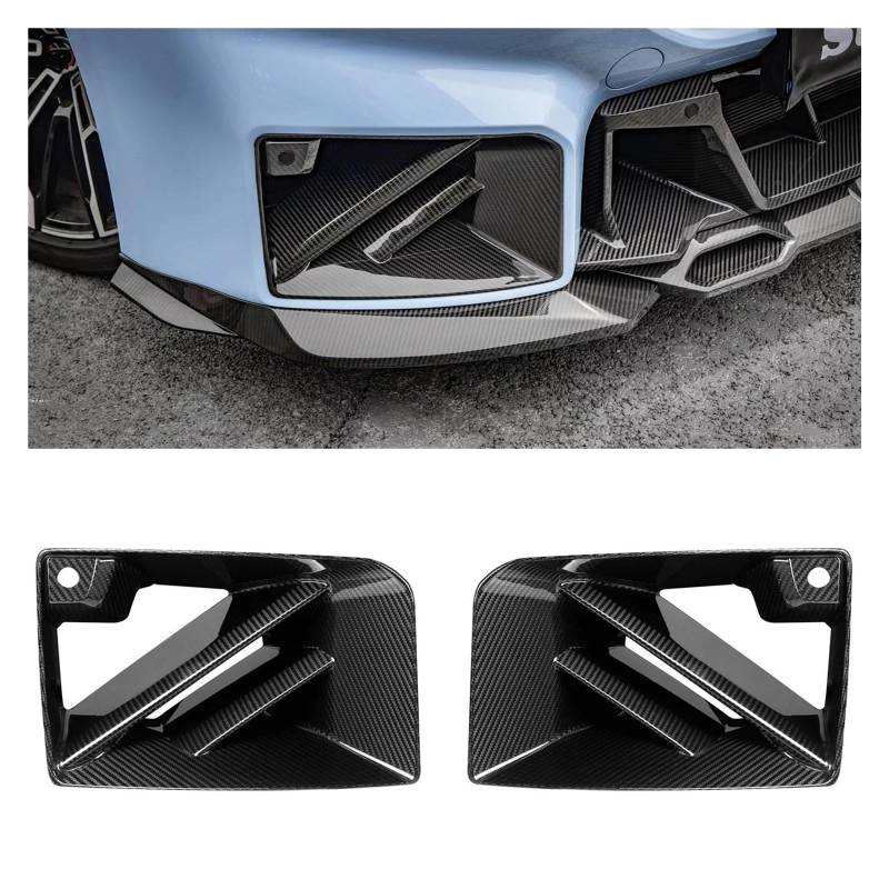 Auto Kühlergrill Für G87 M2 2023-2024 Coupe 2 Tür Dry Carbon Fiber Front Bumper Seite Air Vent Outlet Abdeckung Nebel Licht Einlass Rahmen Kanal Trim Front Kühlergrill von Barhbt