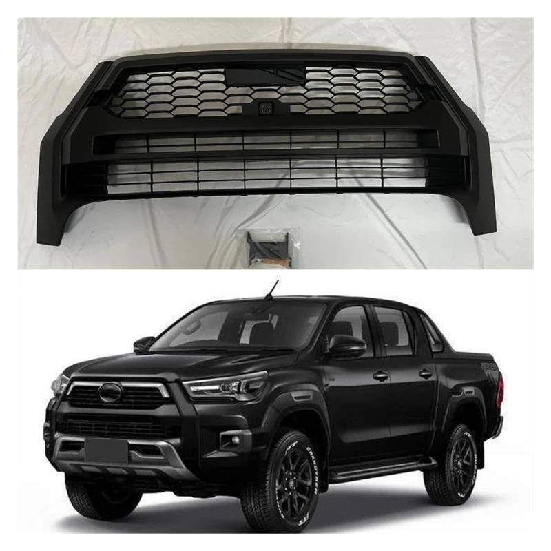 Auto Kühlergrill Für Hilux Für Hilux Rocco GR 2021 2022 2023 Modifizierter Kühlergrill Vorne Racing Grill Grills Mesh Front Stoßstange Gitter Front Kühlergrill von Barhbt