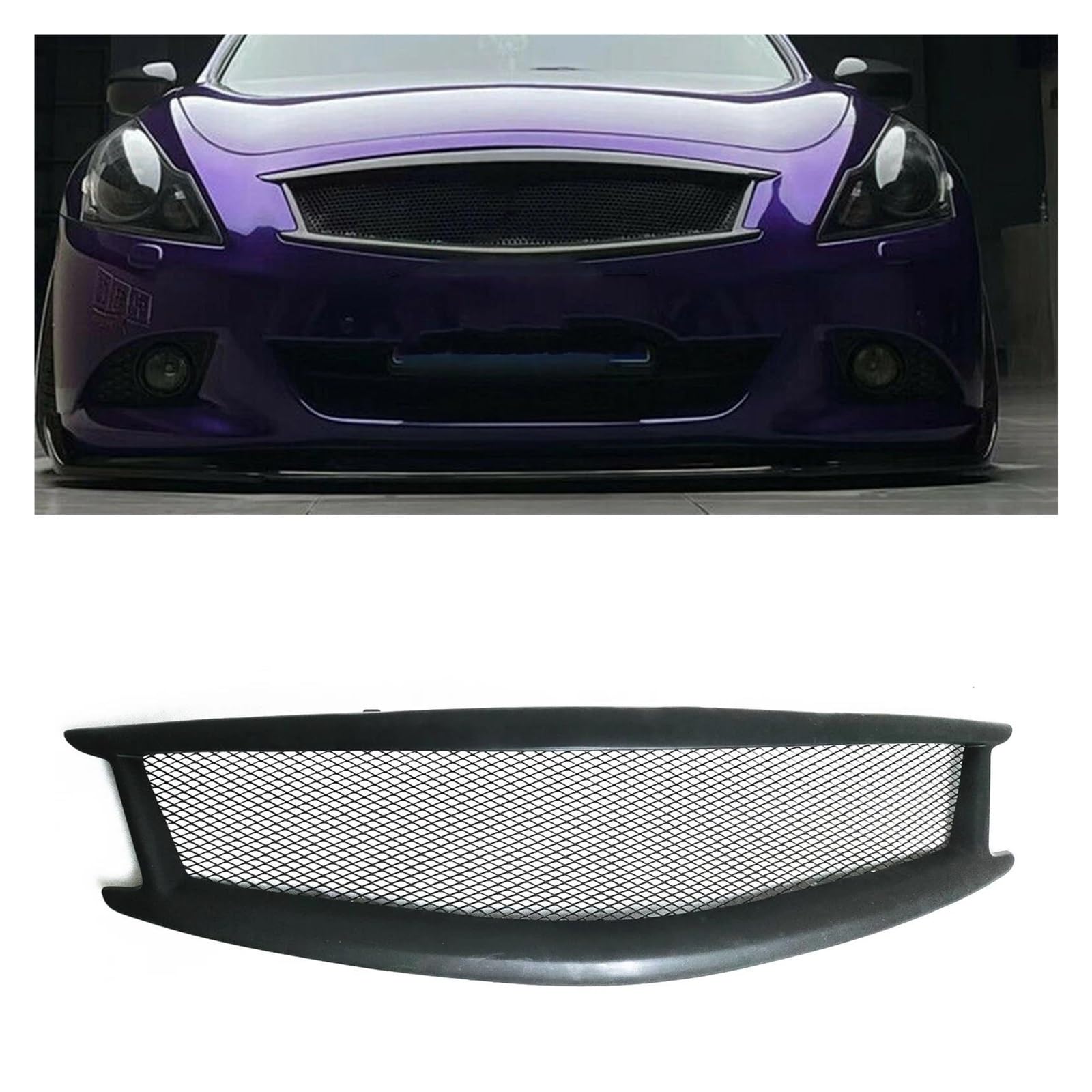 Auto Kühlergrill Für Infiniti G G37 Für Nissan Skyline 2010-2014 Limousine 4 Tür Matt Schwarz Auto Oberen Stoßfänger Haube Mesh Gitter Vorderen Grille Racing Grills Front Kühlergrill von Barhbt