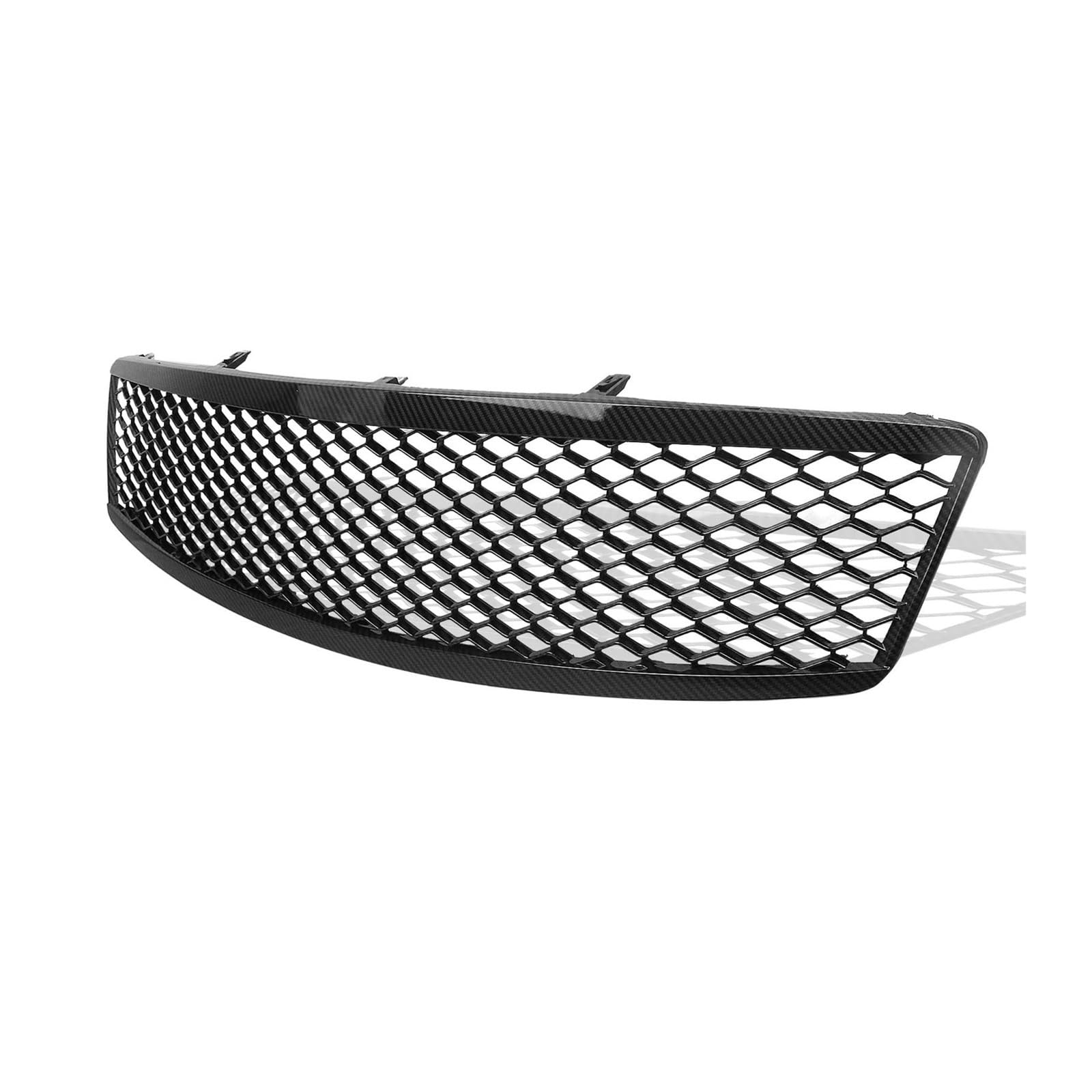 Auto Kühlergrill Für Infiniti G35 G37 2007 2008 2009 Limousine 4-Türer Frontgrill Mattschwarz Auto Obere Stoßstangenhaube Abdeckung Mesh Grid Racing Grills Front Kühlergrill(Carbon Fiber Look) von Barhbt