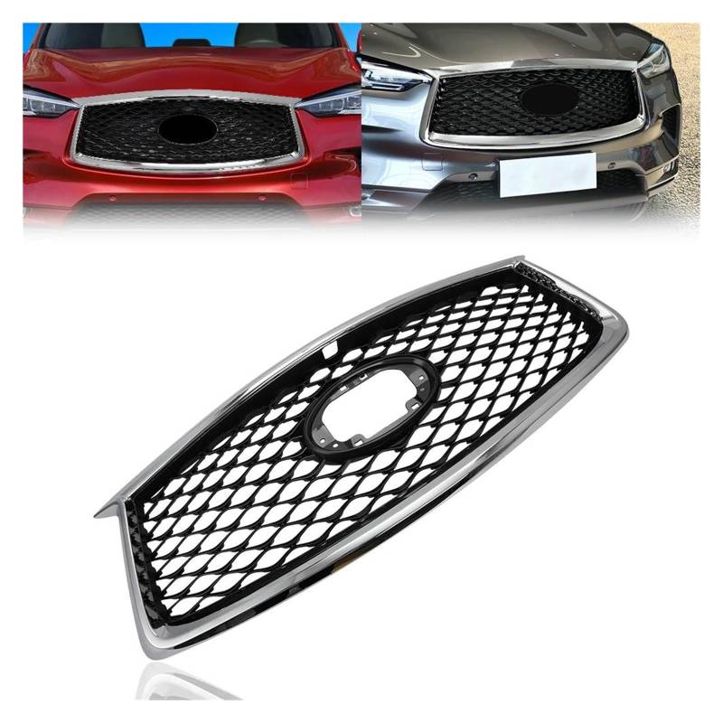 Auto Kühlergrill Für Infiniti Qx50 QX50 2018 Auto Frontstoßstangengrillmaske Kühlergrill Renngrills Obere Stoßstangenhaube Netzgitter Schutzabdeckung Front Kühlergrill von Barhbt