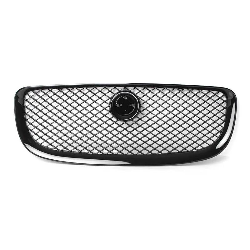 Auto Kühlergrill Für Jaguar Für XJ 2010 2011 2012 2013 2014 2015 Chrom/Schwarz Auto Vorderen Stoßfänger Centre Mesh Grille Front Kühlergrill(Gloss Black) von Barhbt