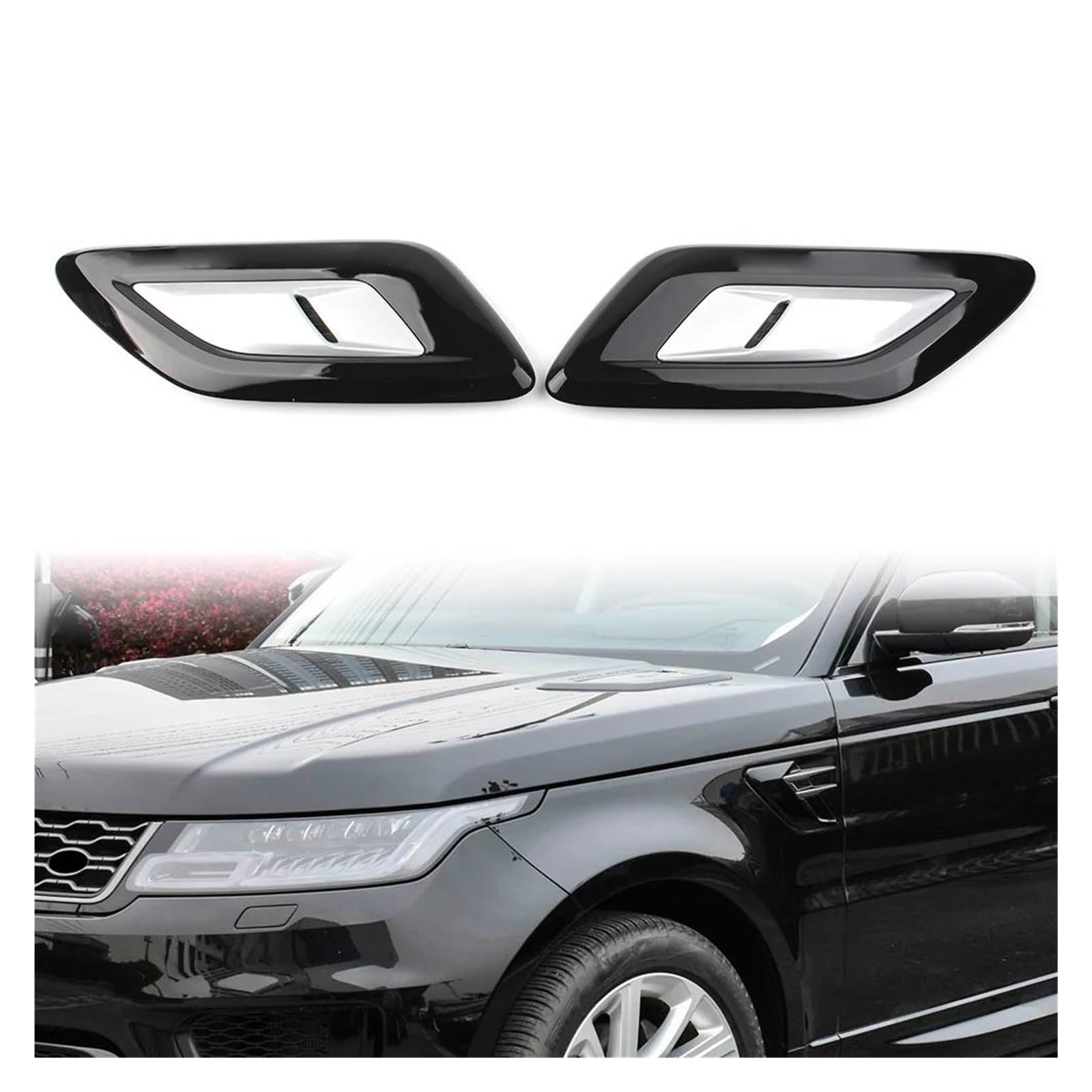 Auto Kühlergrill Für Land Für Rover Für Range Für Rover Sport 2018 2019 2020 2021 Paar Auto Front Hood Lufteinlass Vent Grille Abdeckung Trim Front Kühlergrill von Barhbt