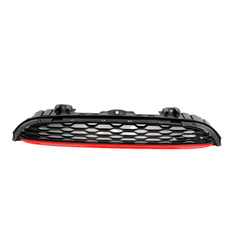 Auto Kühlergrill Für Mini Für F55 F56 F57 JCW 2014-2024 Kühlergrill Schwarz-rot Obere Stoßstangenhaube Kühlergitter Renngrill Front Kühlergrill von Barhbt