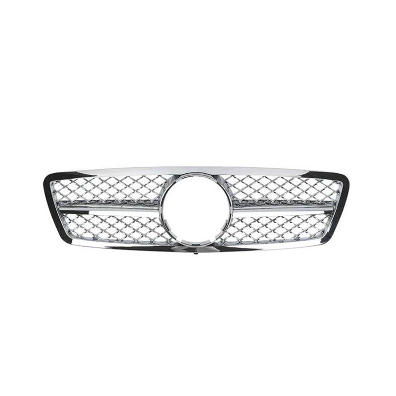 Auto Kühlergrill Kühlergrill Für Benz C-Klasse W203 2000–2006 C230 C320 C240, Chrom, Silber/Schwarz, Auto-Oberteil, Stoßstangenhaube, Netzgitter Front Kühlergrill(Chrome Silver) von Barhbt