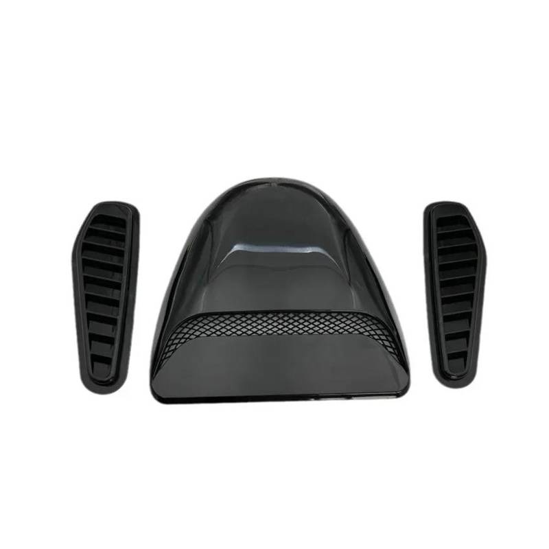 Auto Kühlergrill Luftstrom-Einlassabdeckung, Auto-Luftstrom-Einlass-Dekoration, Löffel, Motorhaube, Lüftungsabdeckung, Universelle Luftstrom-Entlüftungsschutzabdeckung Front Kühlergrill(Black-3pcs) von Barhbt