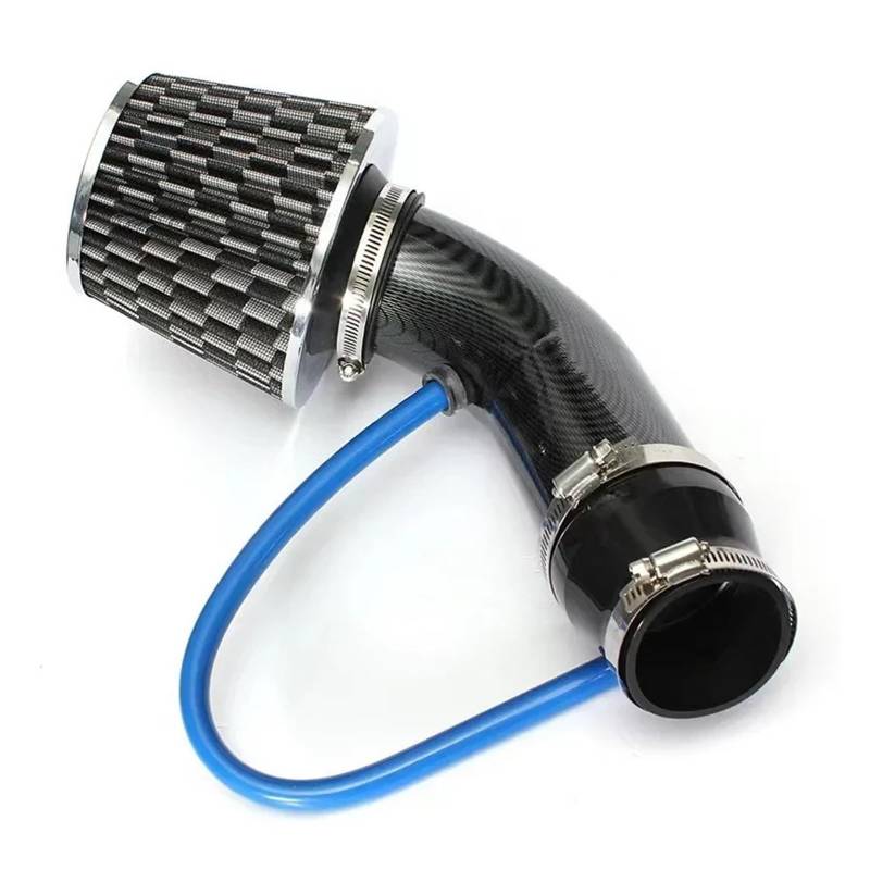 Auto Lufteinlass Aus 76mm Auto Umgerüstet Winter Pilzkopf Luftfilter Ansaugrohr Filter High Flow Hoch Kaltluftfilter Aluminium Rohr Kit Kaltluftansaugschlauch(Carbon Streaks) von Barhbt