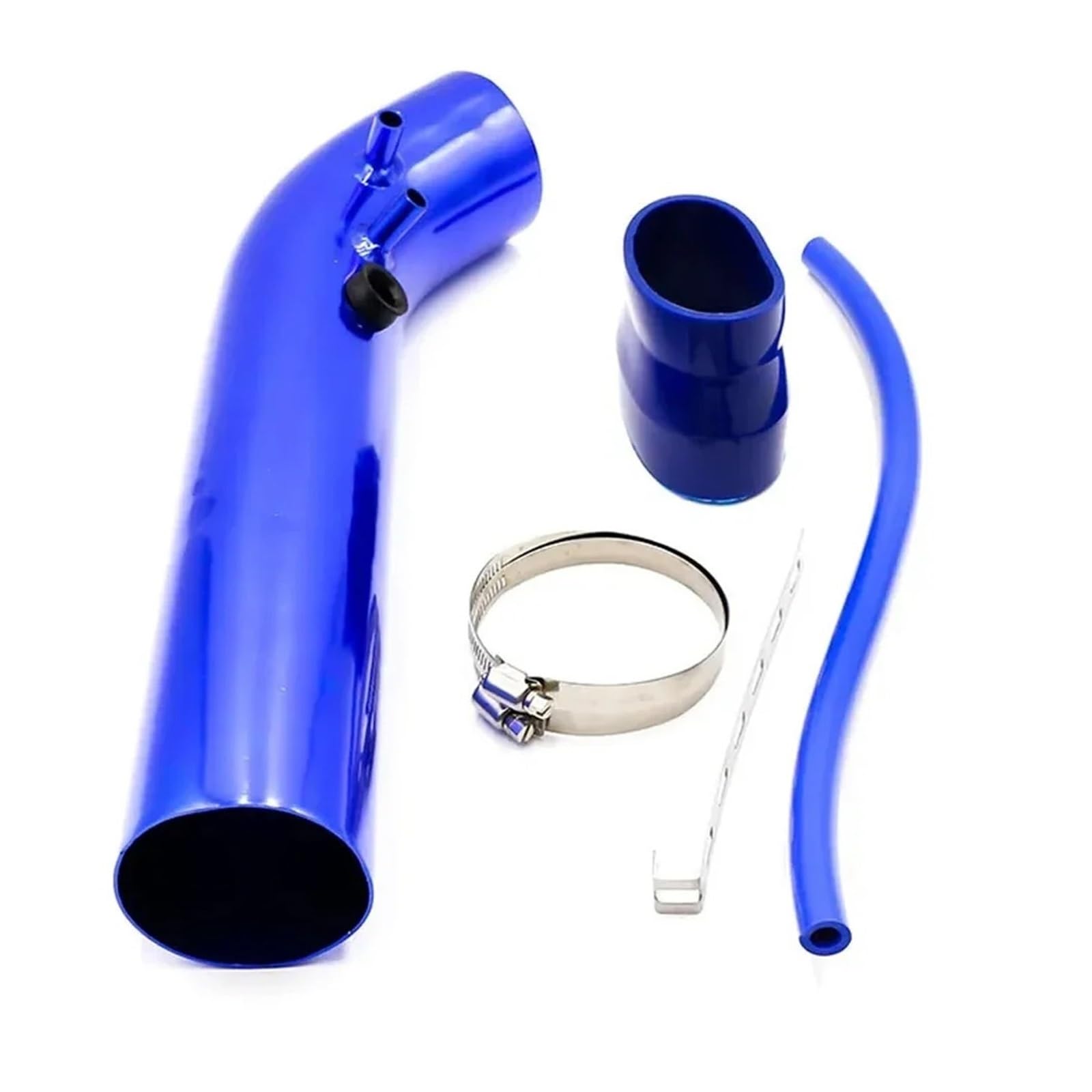 Auto Lufteinlass Aus Universal 3'' Zoll 350mm 76mm Auto Kaltluftansaugrohr Aluminium Kurze Lange Kaltluftansaugrohre System Kanalrohrsatz Luftfilter Kaltluftansaugschlauch(Long Blue 350mm) von Barhbt