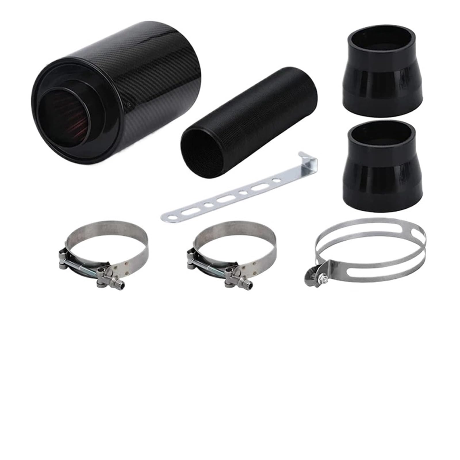 Auto Lufteinlass Aus Universal 3 Zoll Auto Carbon Fiber Kaltluftfilter Ansaugrohr Schlauch Kit Auto Filter Ansaugset Luftfilter Kaltluftansaugschlauch von Barhbt