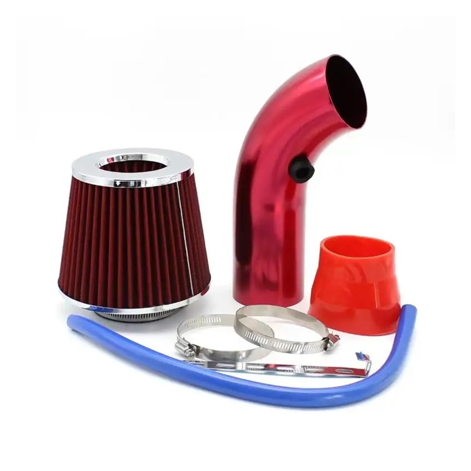 Auto Lufteinlass Aus Universal 76MM 3 Automotive Modifikation Pilzkopf Filter Luftfilter Luftfilter Ansaugrohr Aluminium Kit Kaliber Kaltluftansaugschlauch(Red) von Barhbt