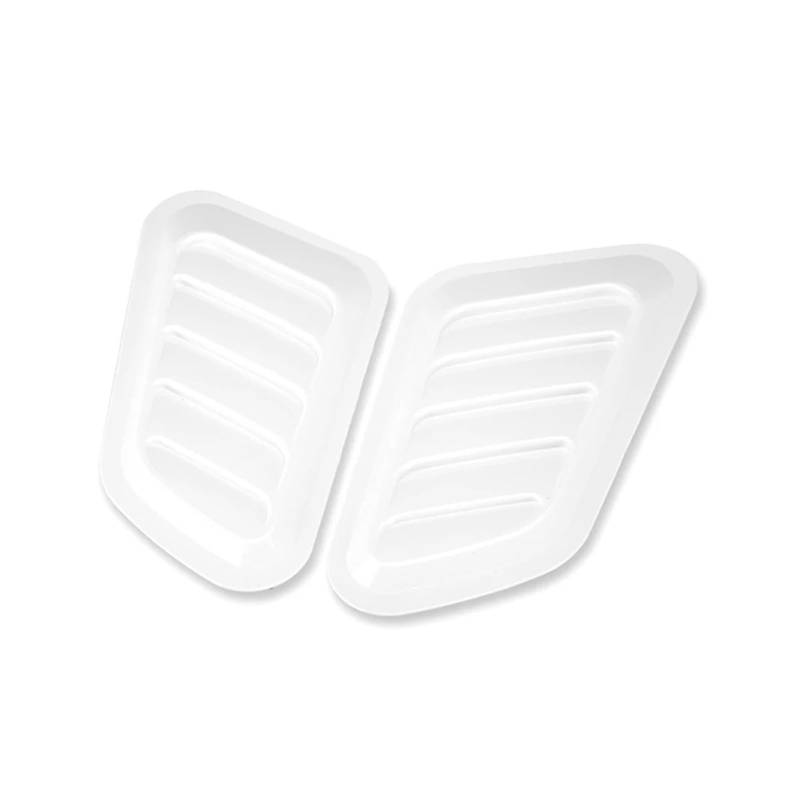 Auto Lufteinlass Aus Universal Dekorieren Für ABS Auto Air Flow Intake Hood Scoop Vent Bonnet Abdeckung Auto Zubehör 2Pcs Kaltluftansaugschlauch(White) von Barhbt