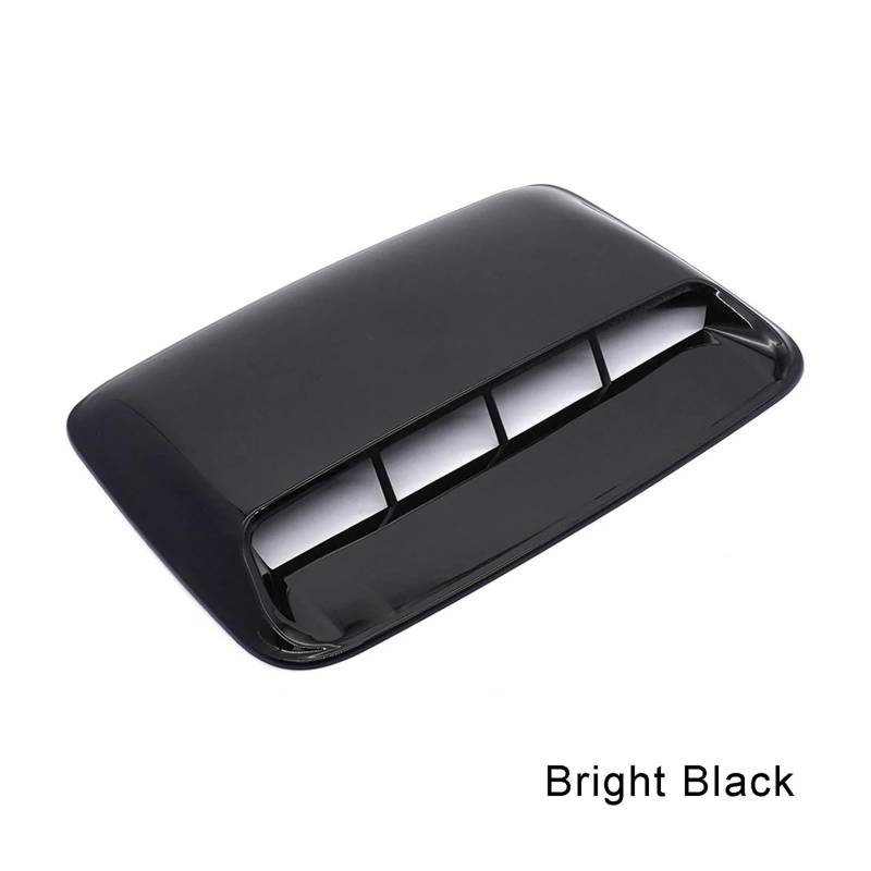 Auto Lufteinlass Aus Universal Hood Scoop Vent Lufteinlass Abdeckung Dekorative Kühlergrill Einlass Trim Für Auto Motor Zubehör Turbo Motorhaube Kaltluftansaugschlauch(Bright Black) von Barhbt