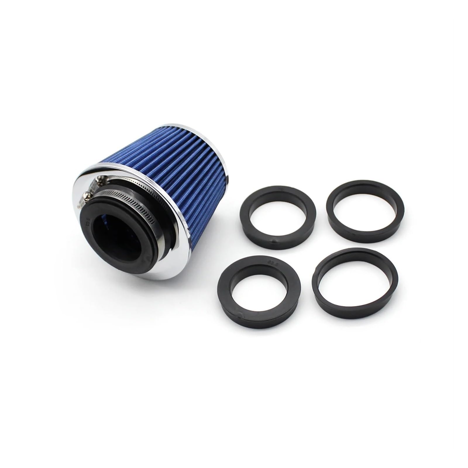 Auto Lufteinlass Aus Universalfilter 90 80 76 70 63 MM Auto-Hochstrom-Luftfilter Kaltluftansaugadapter Für Sport-Rennwagenmotor Kaltluftansaugschlauch(Blau) von Barhbt