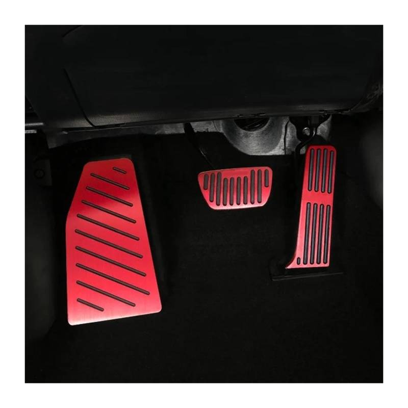 Bremse Fußplatten Für Toyota Für Highlander Für Kluger XU70 2021 2022 Auto Zubehör Pedal Bremse Gaspedal Rest Abdeckung Anti Skid Fuß Pad Auto Styling Auto Pedale(Red 3 pcs) von Barhbt