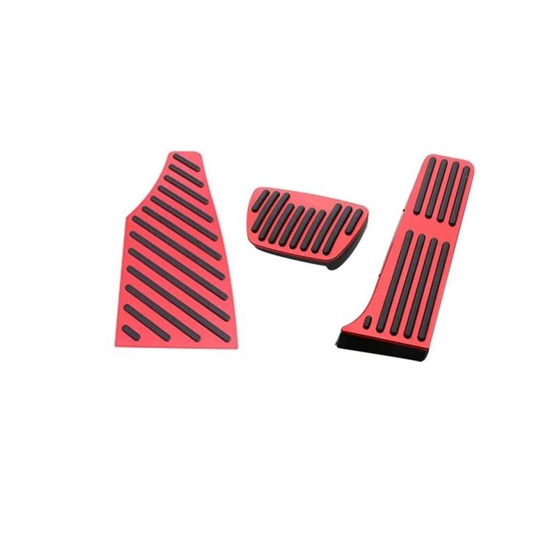 Bremse Fußplatten Für Toyota Für Highlander Für XU70 Für Kluger 2020-2024 Auto Gaspedal Bremse Fußstütze Pedale Abdeckung rutschfeste Pad Zubehör Auto Pedale(3pcs Red) von Barhbt