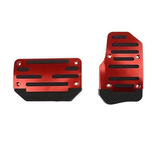 Bremse Fußplatten Universelle rutschfeste Automatische Gasbrems-Fußpedal-Pad-Abdeckung, Aluminium, Automatische Gangbremse, Beschleuniger, Autozubehör Auto Pedale(Red) von Barhbt