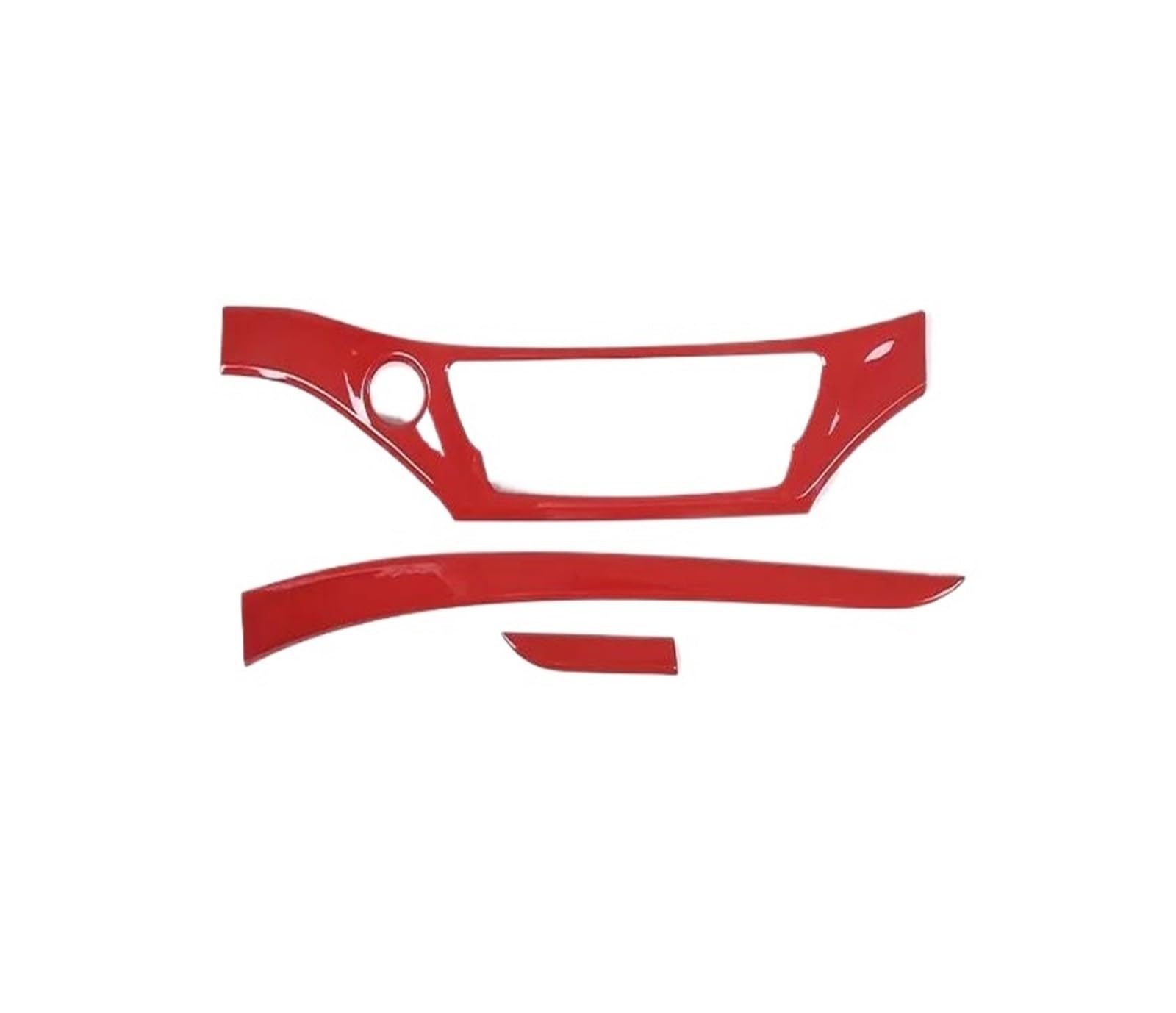 Center Console Panel Dekoration Für Pilot 2015-2022 ABS Carbon Fiber Birne Holzmaserung Auto Center Console Dashboard Panel Dekorative Innenausstattung Interieurleisten Trim(Red) von Barhbt