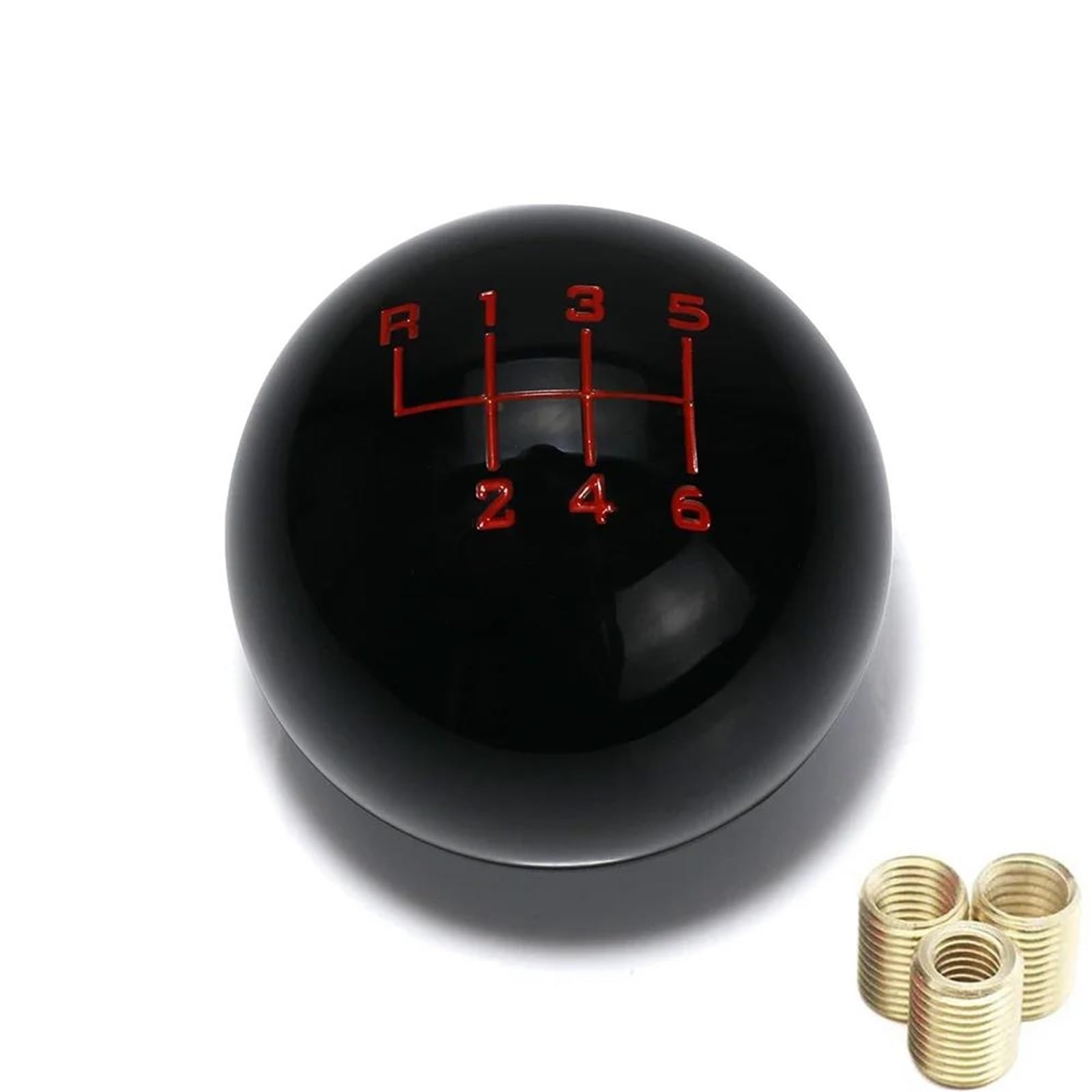 Gang Schaltkopf Universal 6 Geschwindigkeit Ball Form Acryl Auto Schaltknauf Shifter Hebel Kopf Schaltknauf Abdeckung(6 Speed Black) von Barhbt