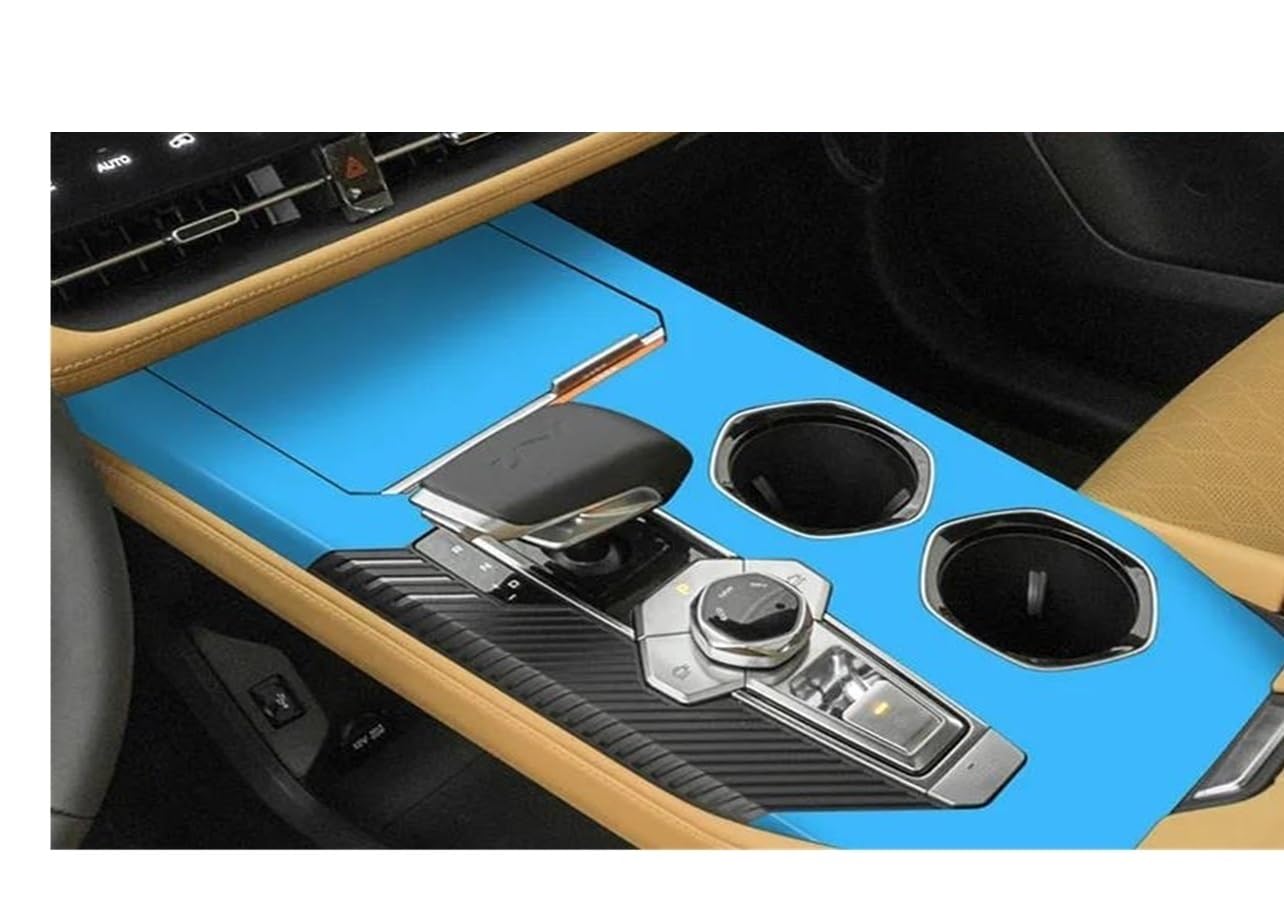 Interieur Zubehör Für Changan Für Unik Für Uni-k 2021 2022 Carbon Faser Aufkleber Getriebe Shift Panel Cover Center Konsole Schutz Film Panel Dekoration Trim(Ice Blue) von Barhbt