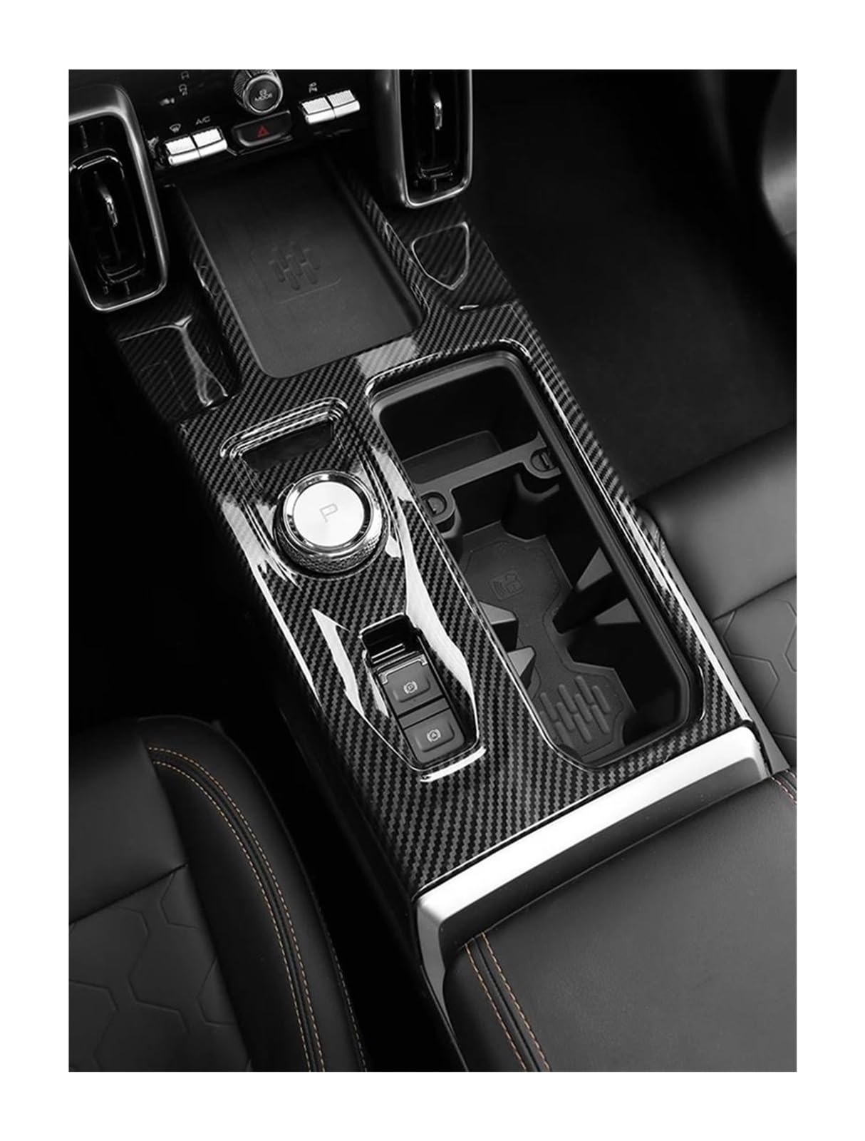 Interieur Zubehör Für Haval Für Big Für Hund Carbon Faser Auto Zentrale Steuerung Panel Fenster Lift-Taste Klimaanlage Outlet Tür Griff Auto Zubehör Panel Dekoration Trim(Type E 6 PCS) von Barhbt