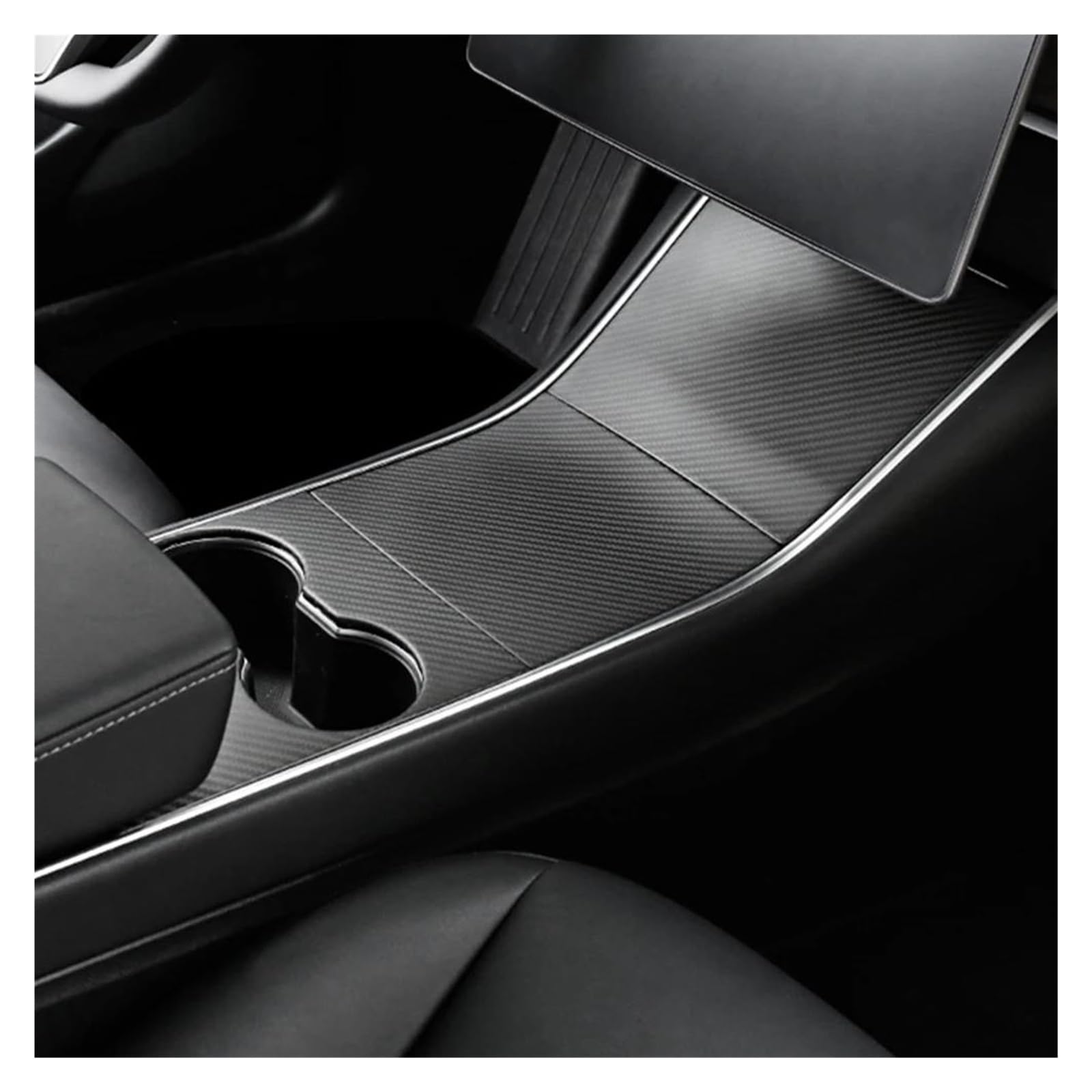 Interieur Zubehör Für Tesla Für Modell 3 Model3 2018 2019 Real Dry Carbon Fiber Auto Zentrale Steuerung Panel StickeCenter Konsole Innen Zubehör Panel Dekoration Trim(Matte Carbon Fiber) von Barhbt