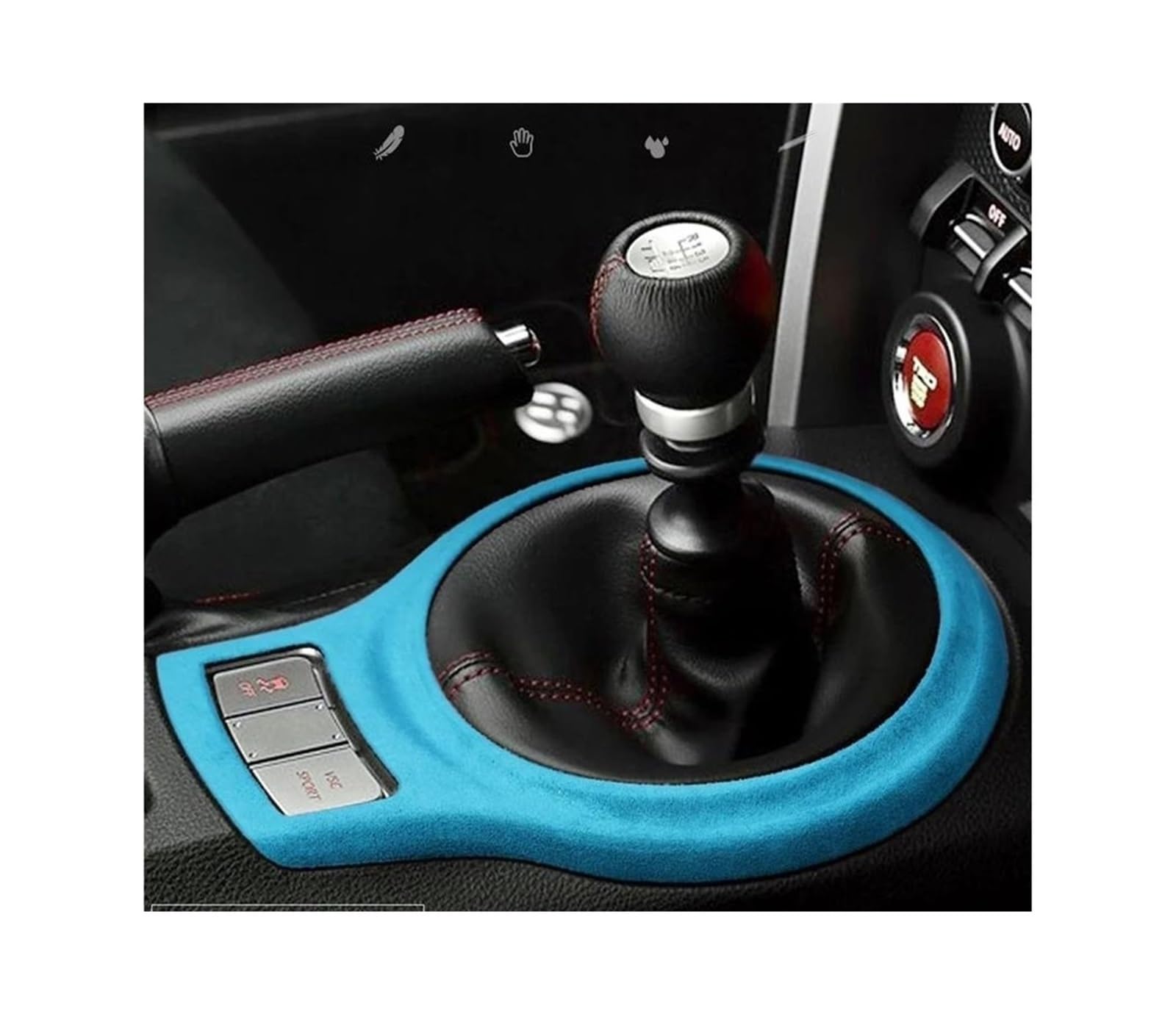 Interieur Zubehör Wildleder Wrapping Für Toyota 86 2013-2020 Auto Zentrale Steuerung Getriebe Shift Rahmen Abdeckung Aufkleber Formteile Aufkleber Panel Dekoration Trim(Sky Blue) von Barhbt