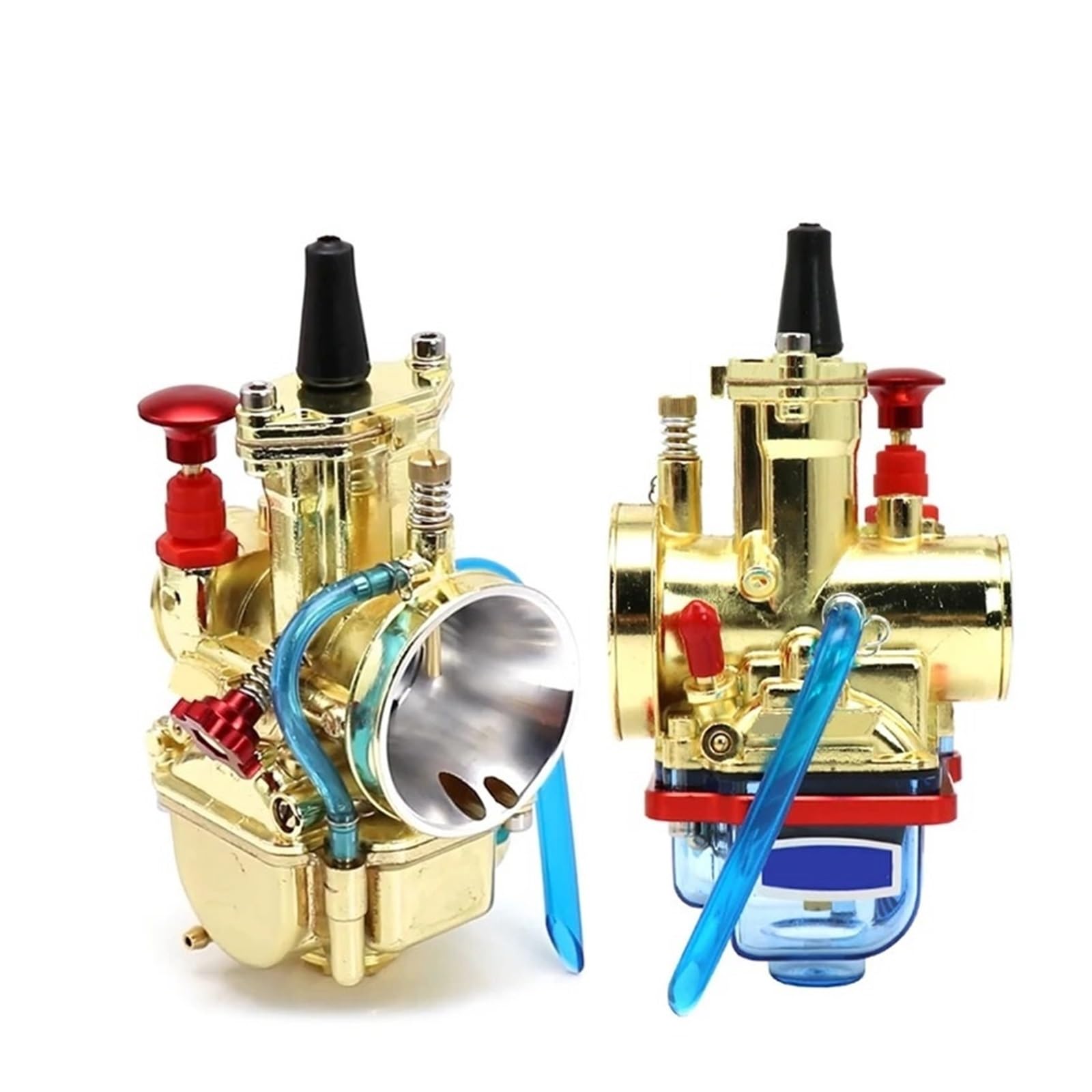 Motorrad Carburetor Goldener PWK 28 30 32 34 Mm Passend Für Dirtbike Pitbike Roller ATV Quad UTV Mit Durchsichtiger Schwimmerkammer 2T 4T Motorradvergaser Carburetor(28mm Blue Bottom) von Barhbt