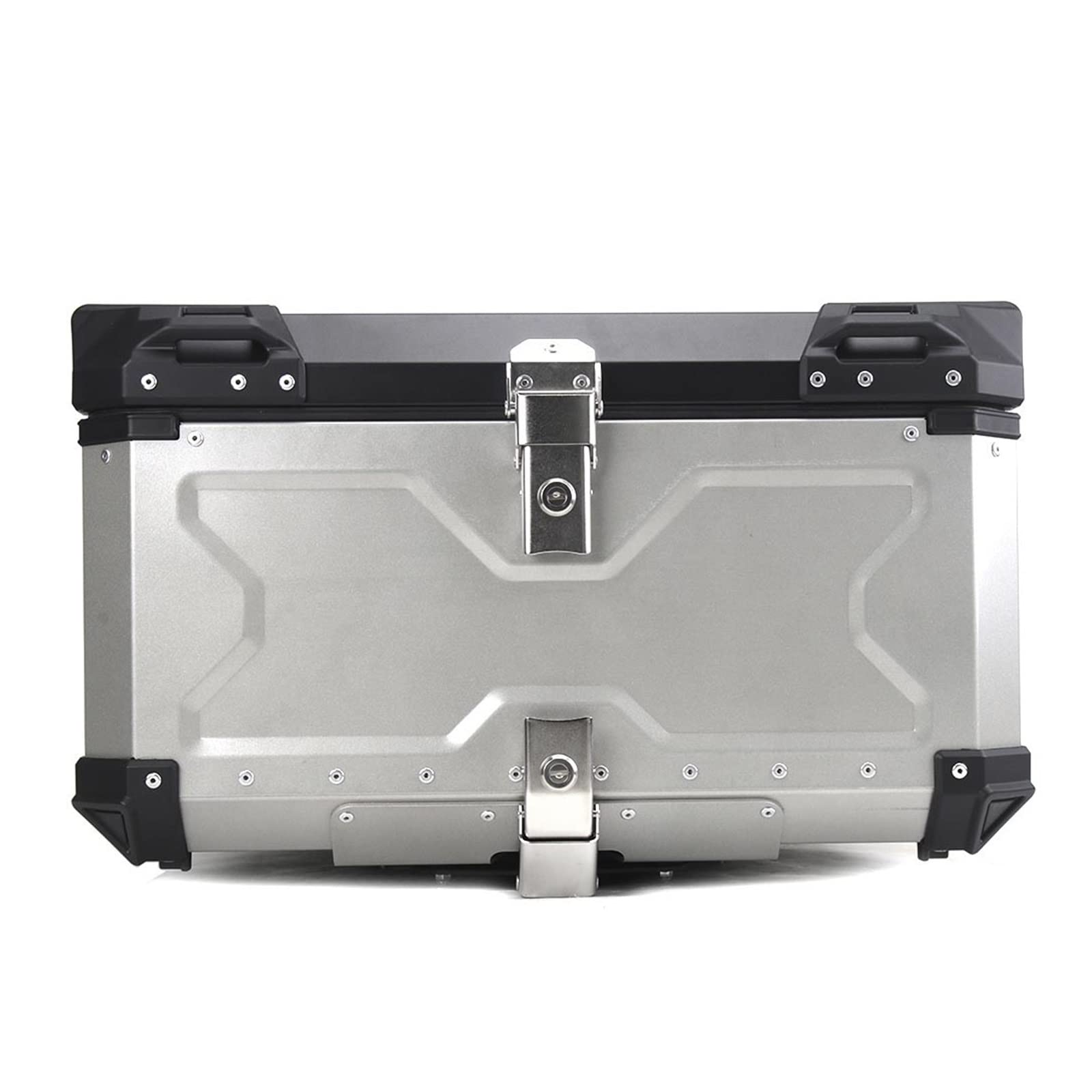 Motorrad Gepäckträger Für CFMOTO800MT Motorrad Seite Gepäck Box Halterung Pannier Rahmen Sattel Rack Hinten Fall Stamm Gepäckträger Hinten(100L Topcase Silver) von Barhbt